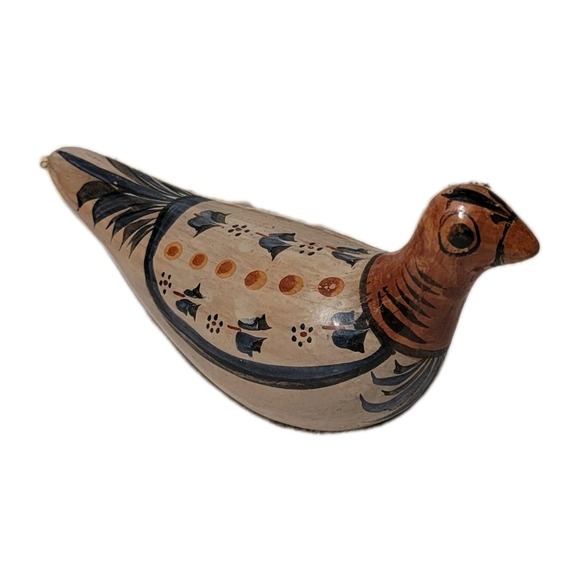 Other - Tonala Pottery Bird Figurine Hand Painted Vintage Mexico Folk Art Ceramic Bird